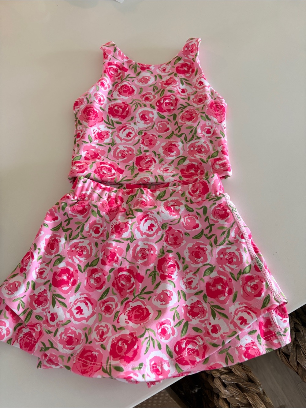 SweetHoney Pink Floral Girls Matching Set